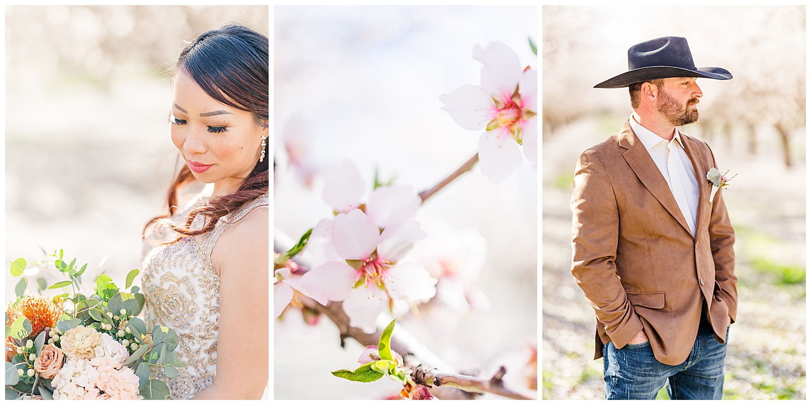 Almond Blossom Wedding Portraits