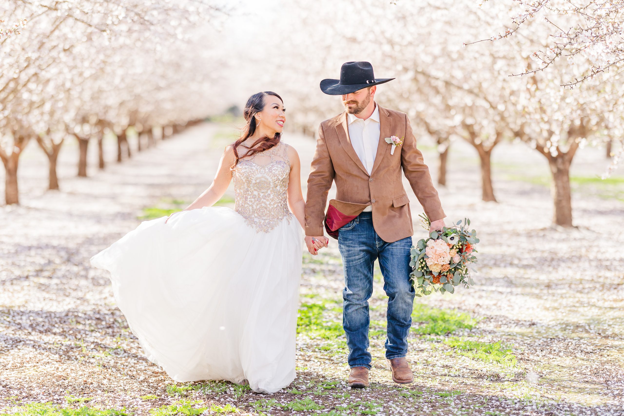 Almond Blossoms Husband and Wife Portraits