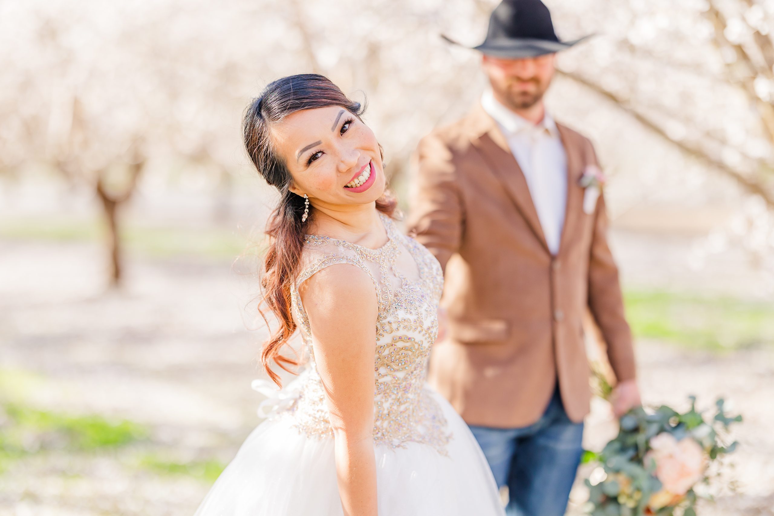Almond Blossoms Husband and Wife Portraits