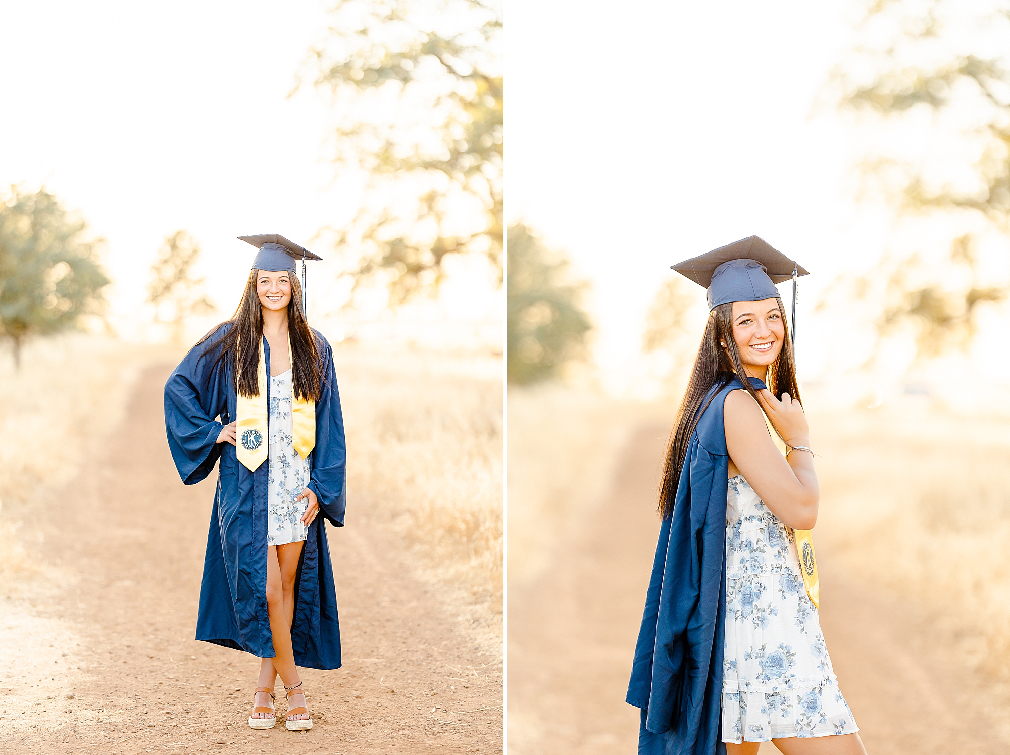 cap and gown senior rep session